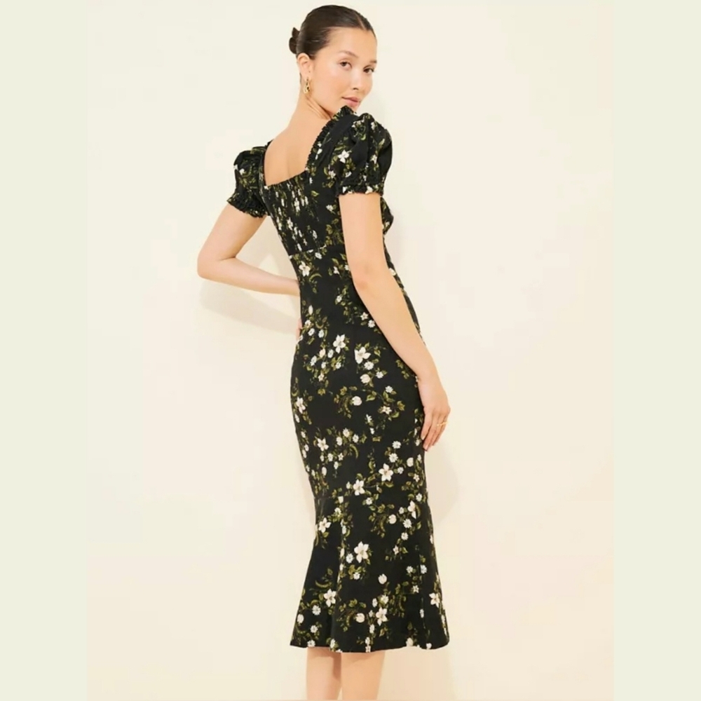 NWT Anthropologie Dress Floral Midi Linen Size Medium - Picture 12 of 14